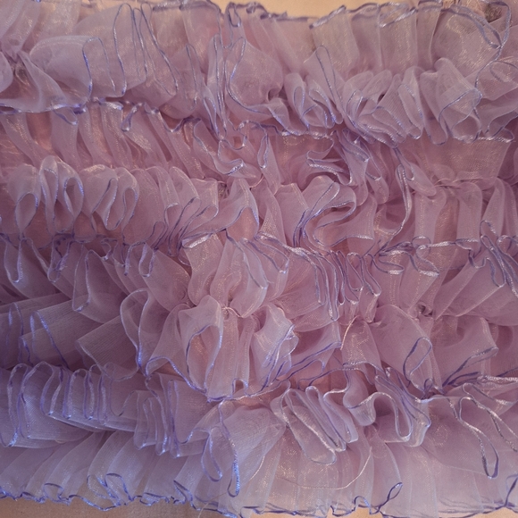 Dolls Kill Sugar Thrillz Lavender In Your Fantasies Ruffle Crop Top - Picture 3 of 4